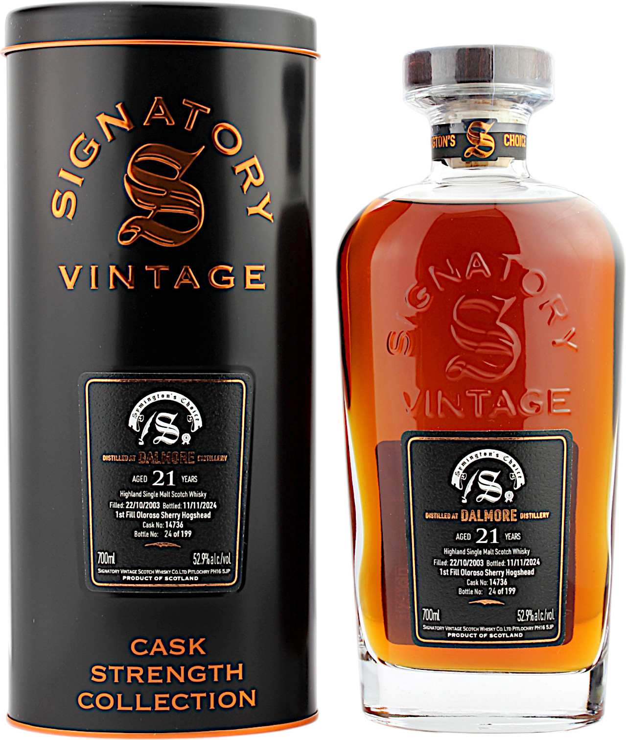 Dalmore 2003/2024 21 Jahre 1st Fill Oloroso Hogshead #14736 Sig Symingtons Choice 52.9% 0,7l
