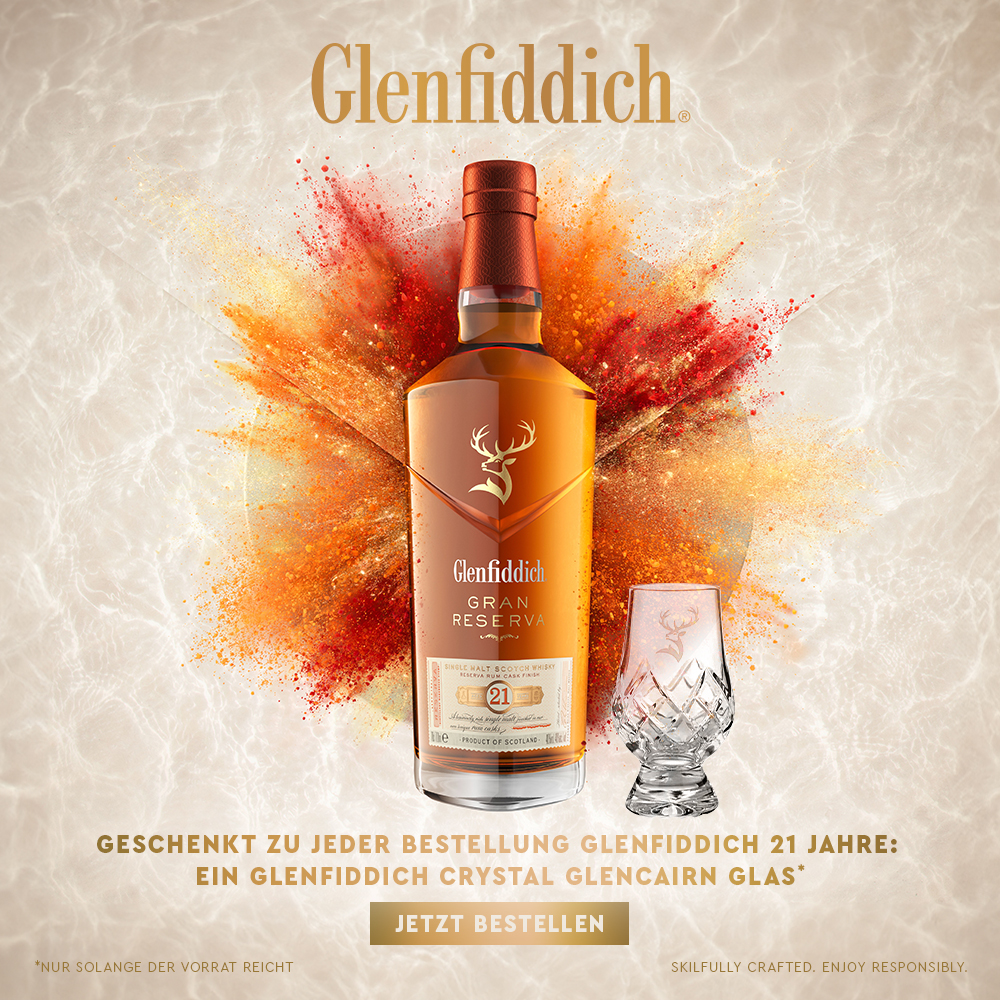 Glenfiddich Reserva Rum Cask Finish 21 Jahre mit Gratis Glenfiddich Whisky Glas Diamantschliff 40.0% 0,7l – Ansicht 3