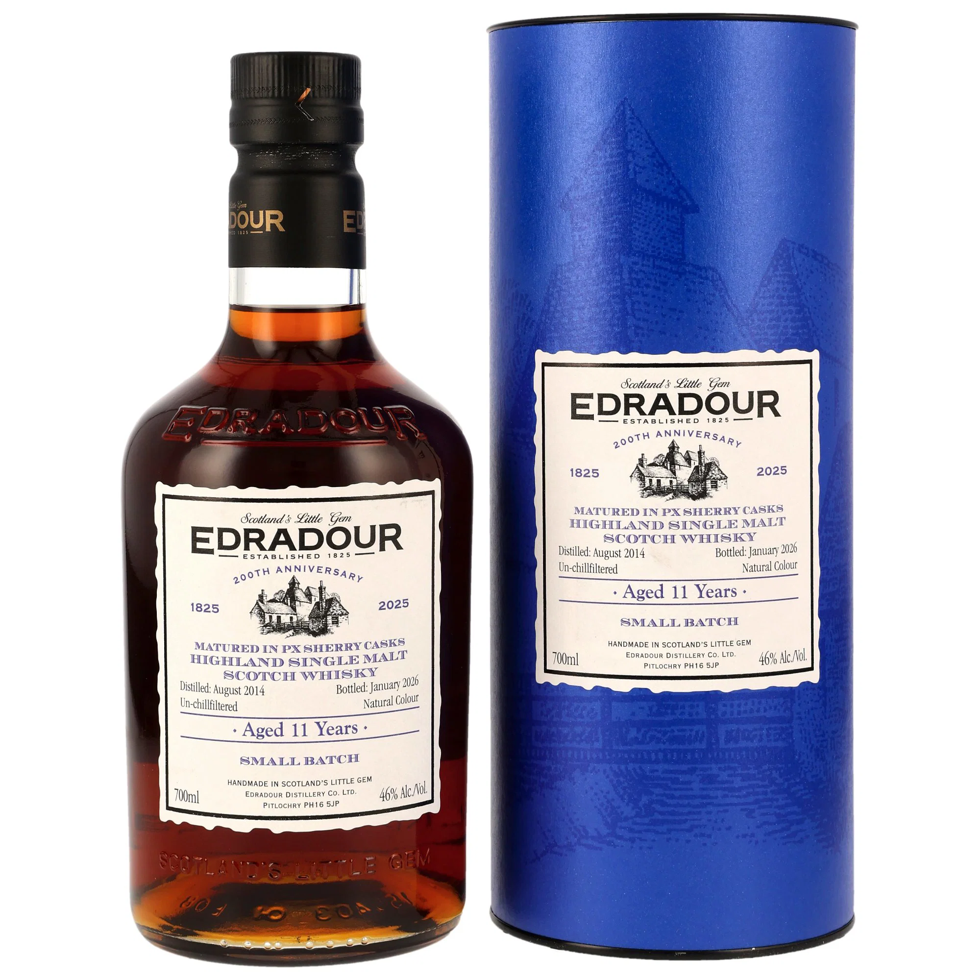 Edradour 11 Jahre 2014/202 1st Fill PX Sherry Casks 200th Anniversary 46.0% 0,7l
