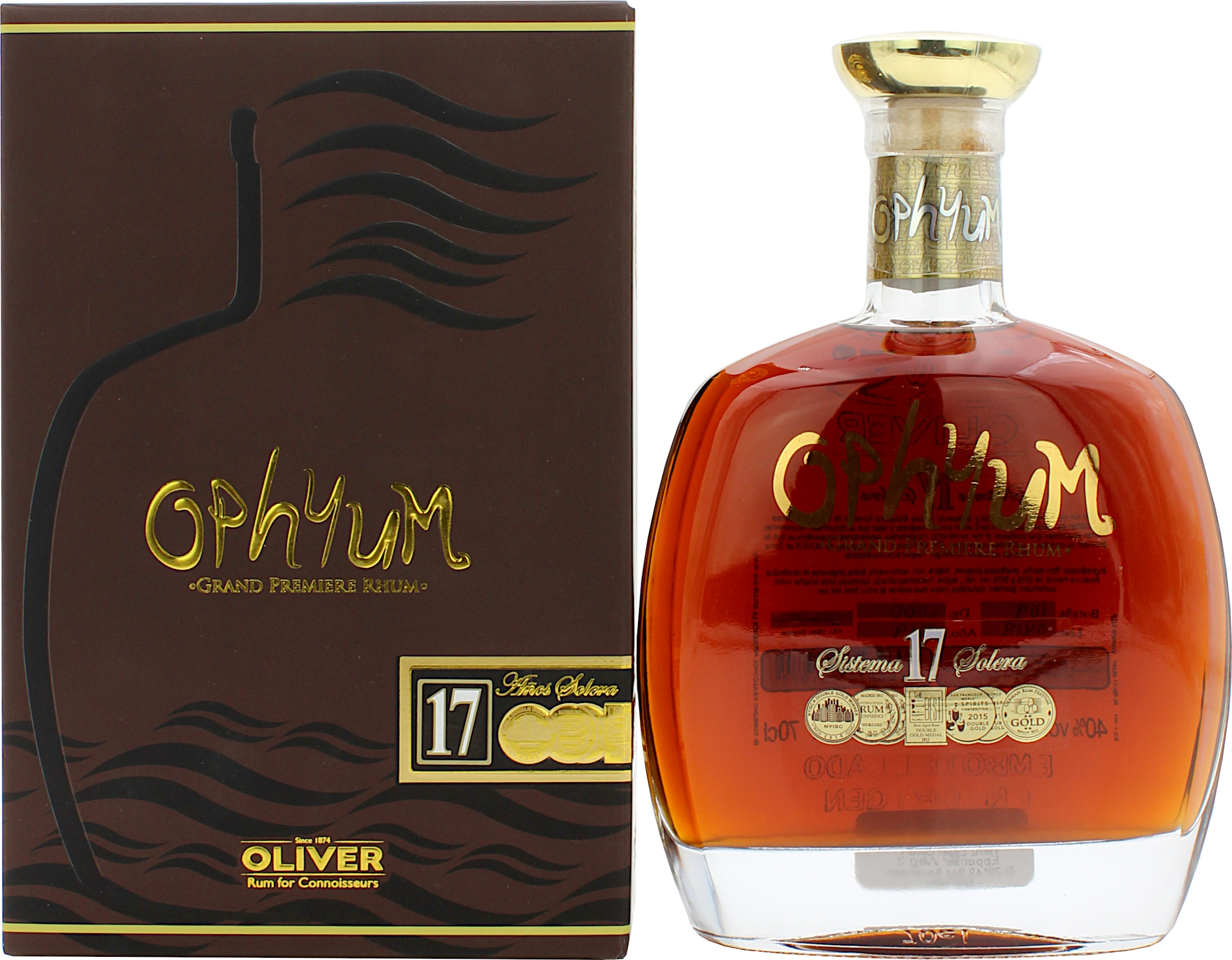 Ophyum Grand Premiere Rhum 17 + 2 glasses - Dark rum