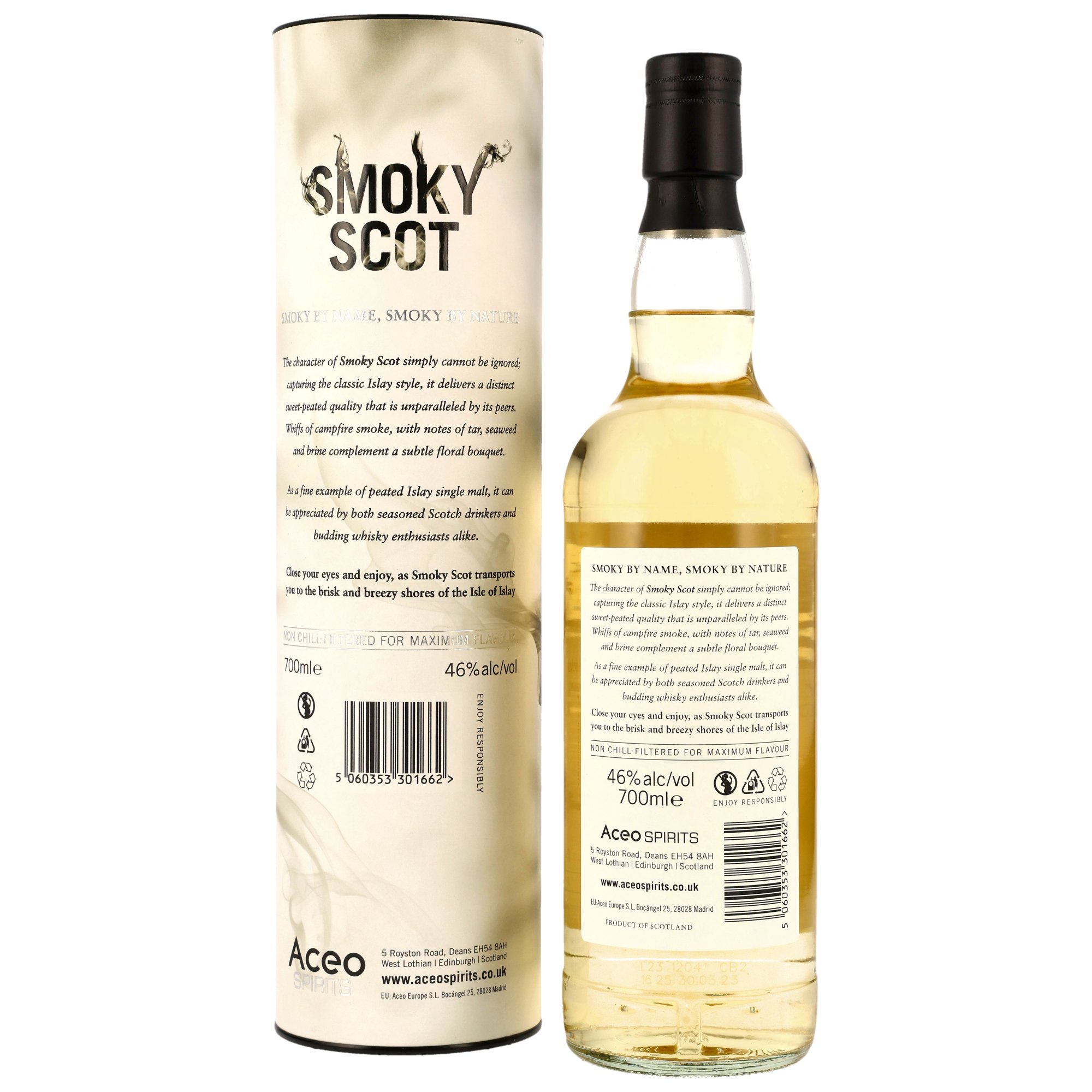 Smoky Scot Islay Single Scotch Whisky in Tube 46.0% 0,7l – Ansicht 2