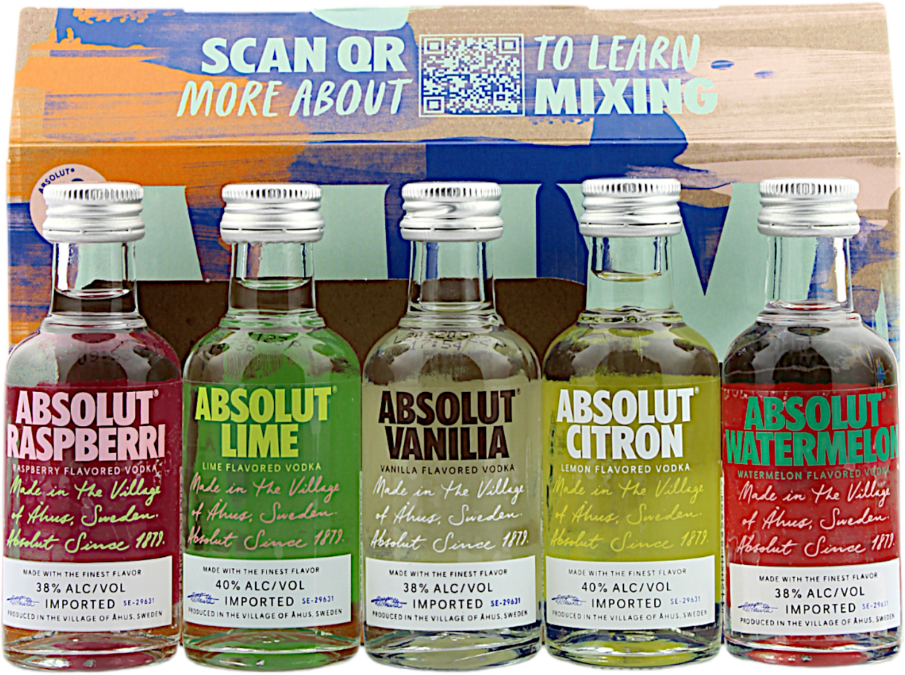 Absolut Vodka Tasting Set Made for Mixing 38.8% 5 x 50ml