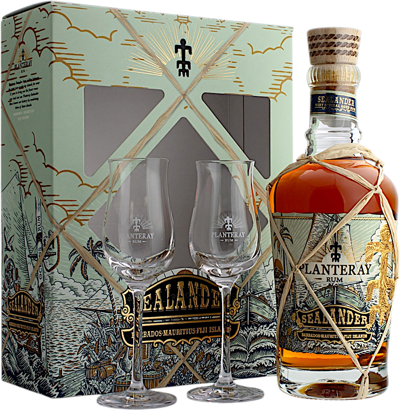 Planteray Sealander Rum Geschenkset mit 2 Gläser 40.0% 0,7l