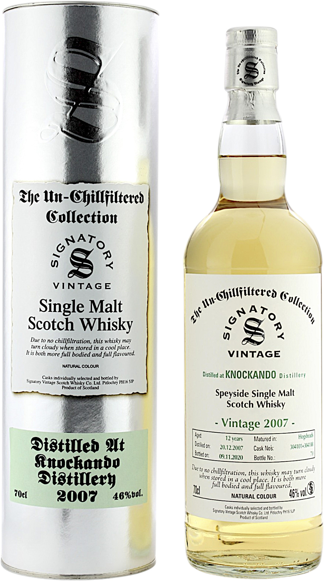 Knockando 12 Jahre 2007/2020 Signatory Un-Chillfiltered 46.0% 0,7l