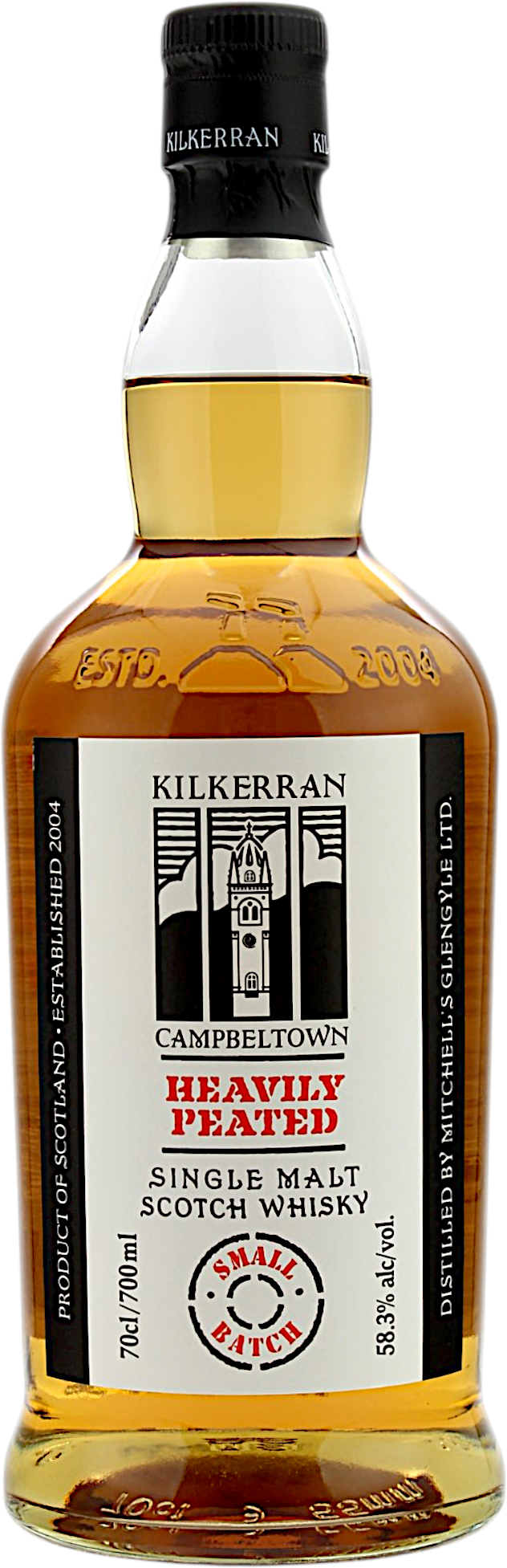 Kilkerran Heavily Peated Batch 14 2026 Single Malt Scotch Whisky aus Campbeltown mit 58,3 % Vol. Kräftig getorfter Whisky mit intensiven Rauchnoten, Zitrusfrüchten, Vanille, Malz, Pfeffer und maritimen Akzenten.