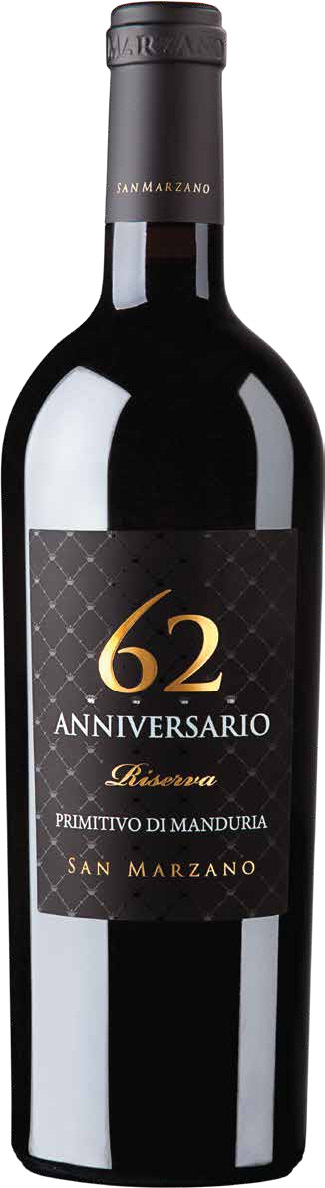 San Marzano Anniversario 62 Primitivo Manduria 2019 14.5% 0,75l