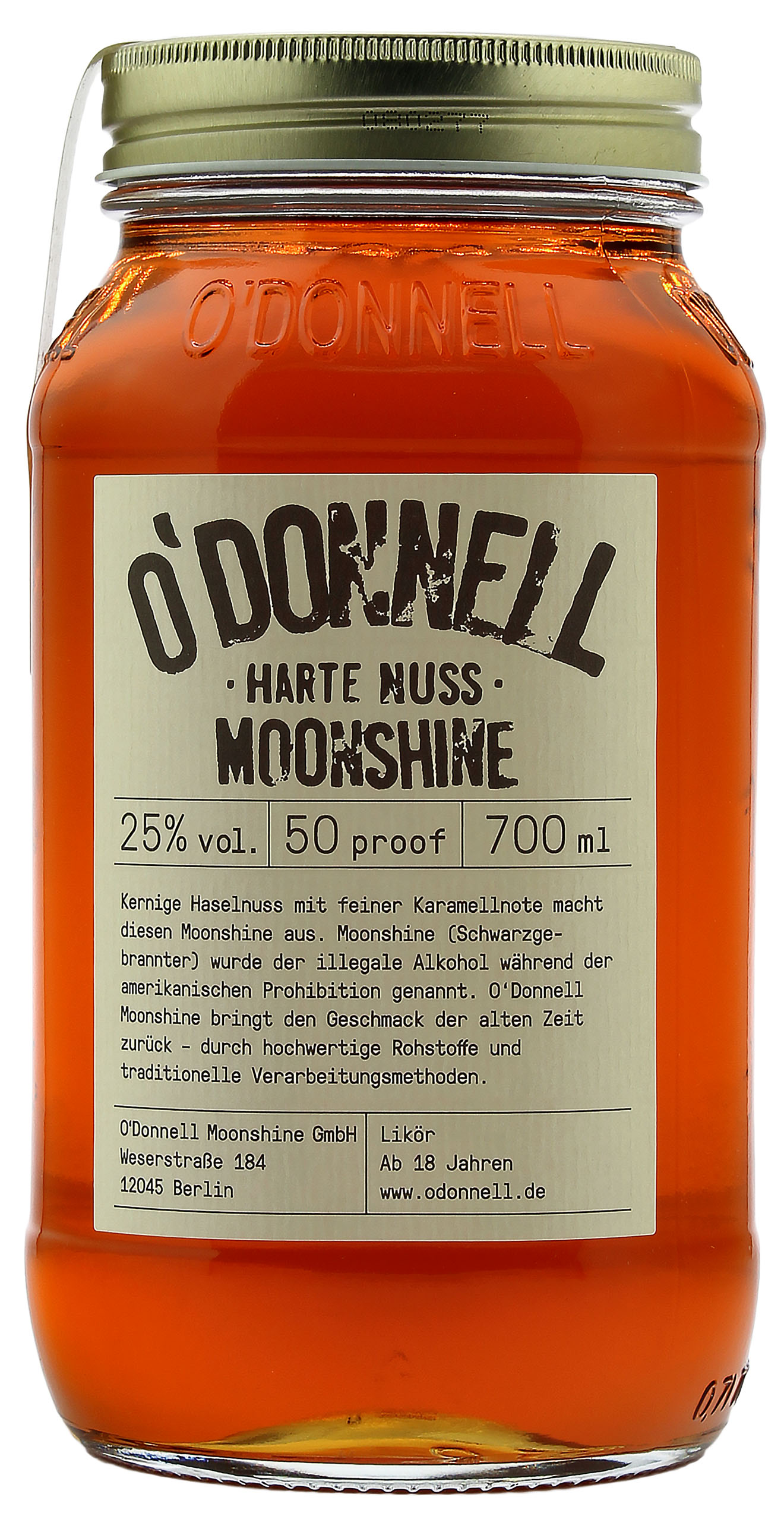 O'Donnell Moonshine Harte Nuss 25.0% 0,7l O'Donnell Moonshine Harte Nuss 25.0% 0,7l