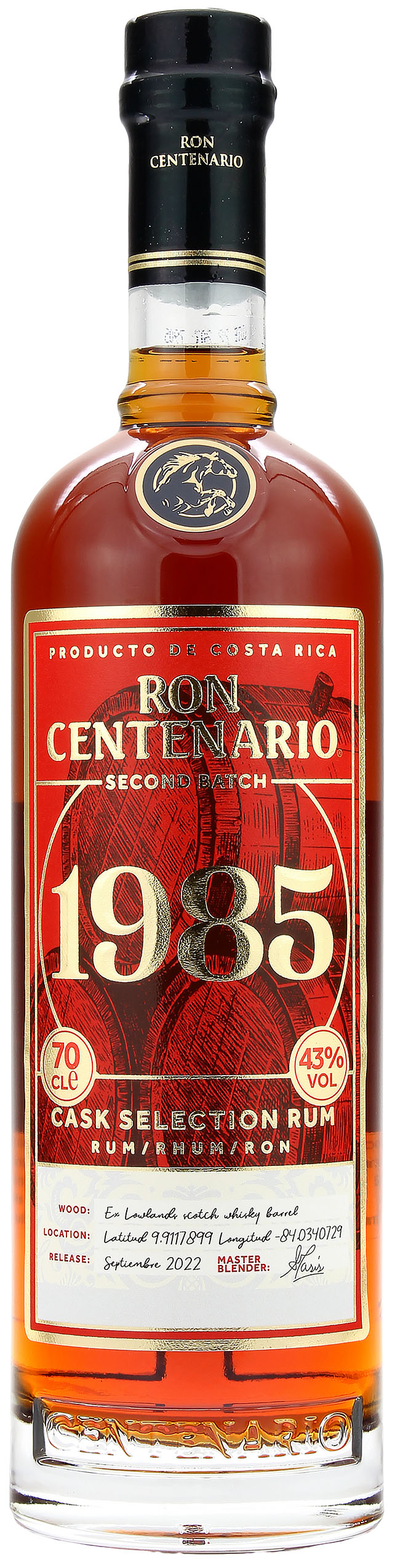 Ron Centenario Rum Edicion 1985 Batch 2 Lowland Whisky Cask Collection 43.0% 0,7l