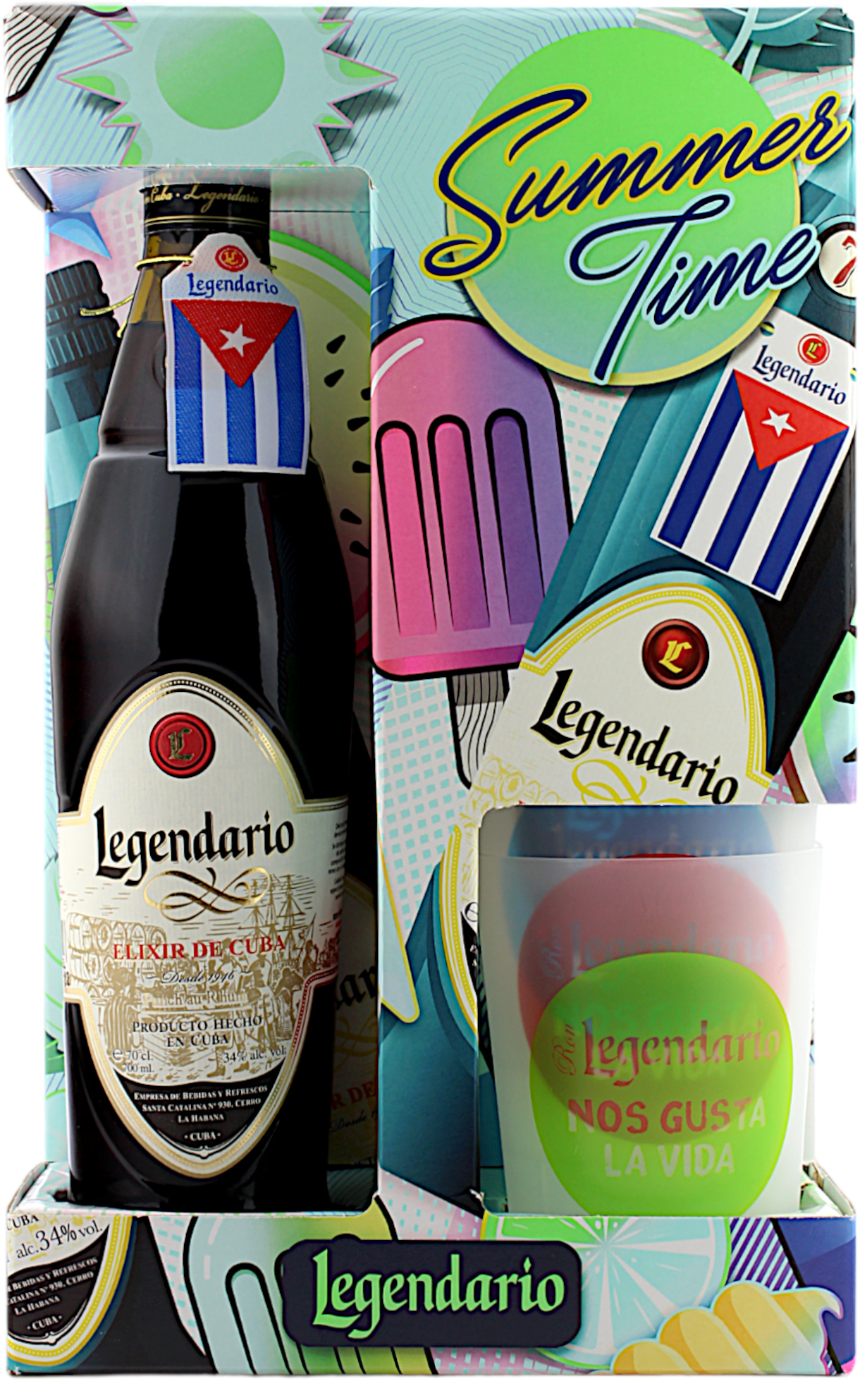 Legendario Elixir de Cuba Geschenkset Summer Time 34.0% 0,7l