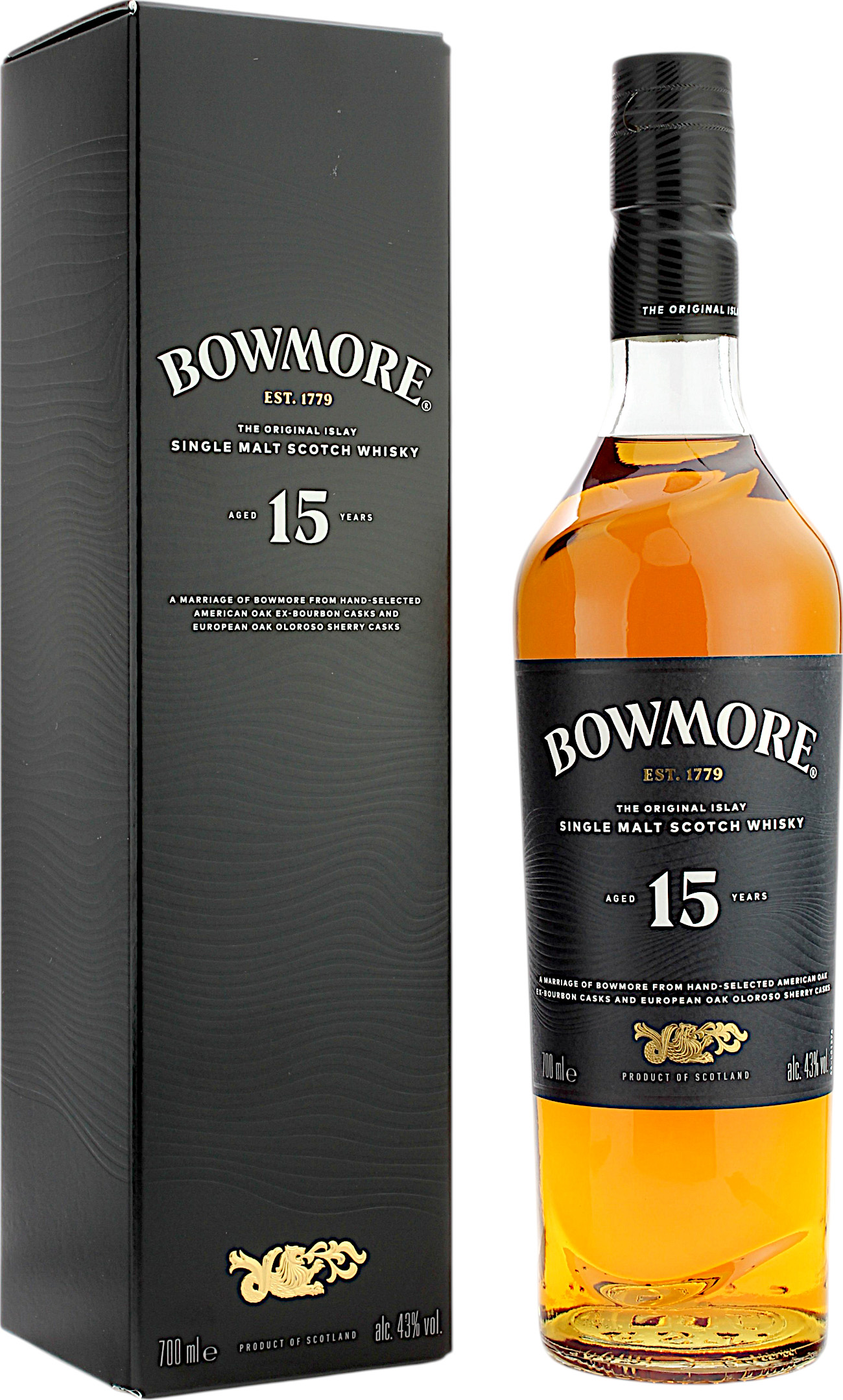 Bowmore 15 Jahre neues Design 2024 43.0% 0,7l