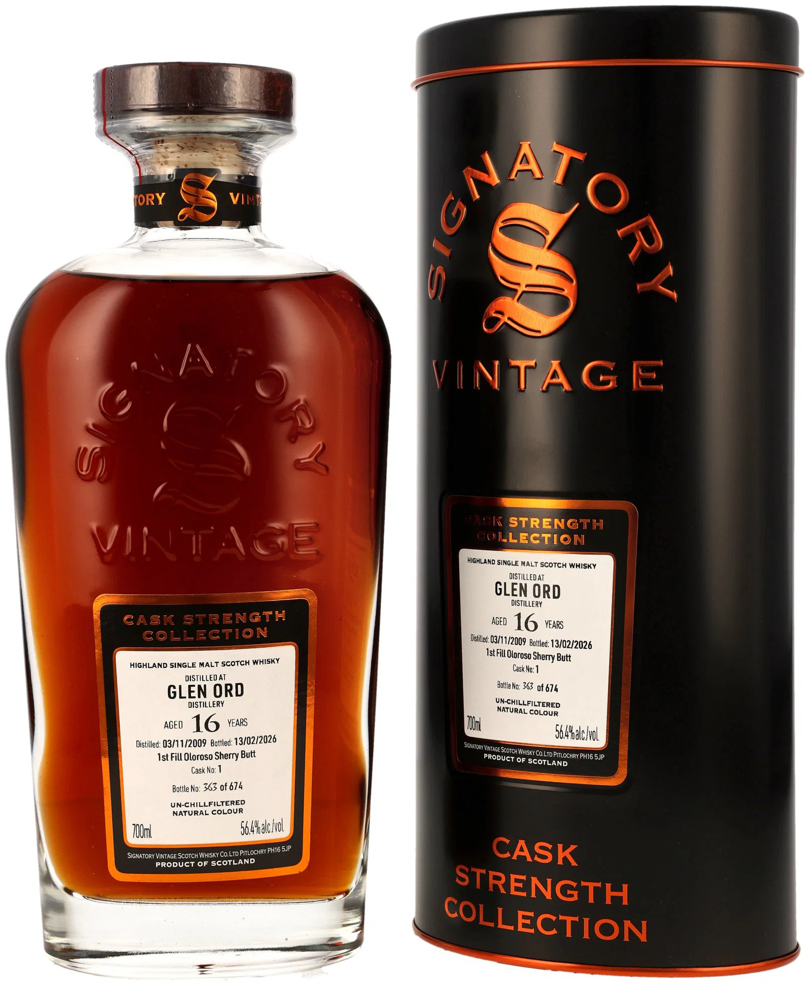 Glen Ord 16 Jahre 2009/2026 1st Fill Oloroso Sherry Butt #1 Signatory Cask Strength 56.4% 0,7l