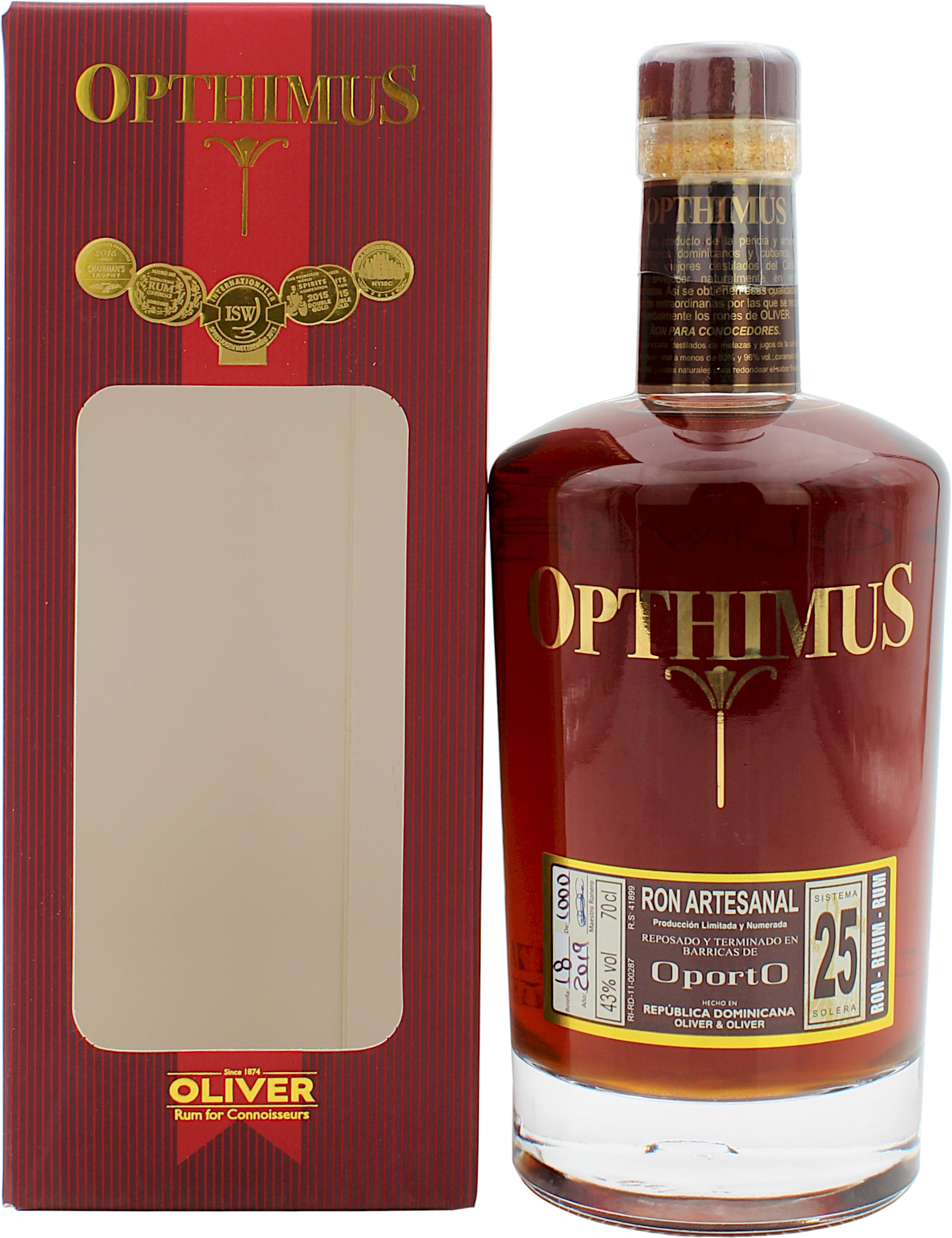 Opthimus 25 Jahre Oporto Rum 43.0% 0,7l