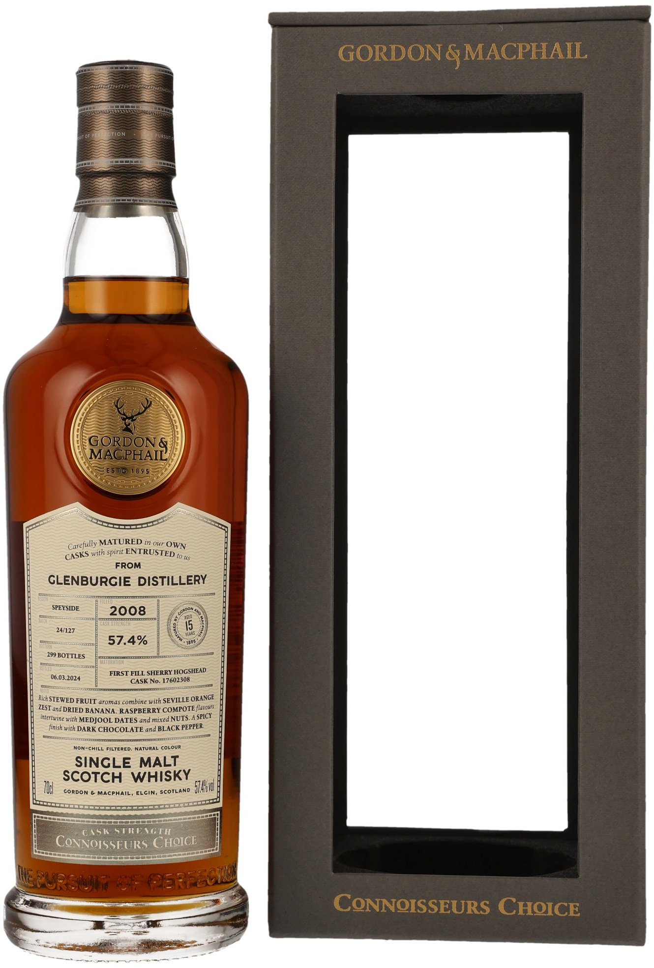 Glenburgie 15 Jahre 2008/2024 G&M Connoisseurs Choice Cask Strength 57.4% 0,7l