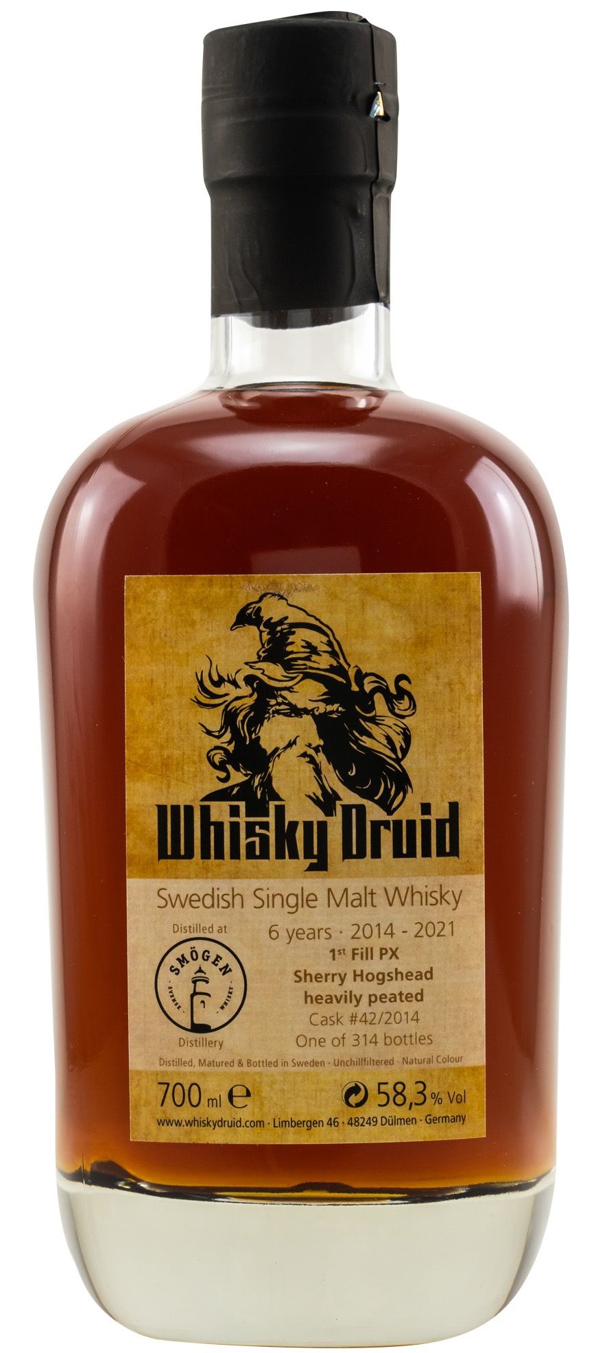 Smögen 6 Jahre 2014/2021 Peated PX Sherry Cask Whisky Druid 58.3% 0,7l