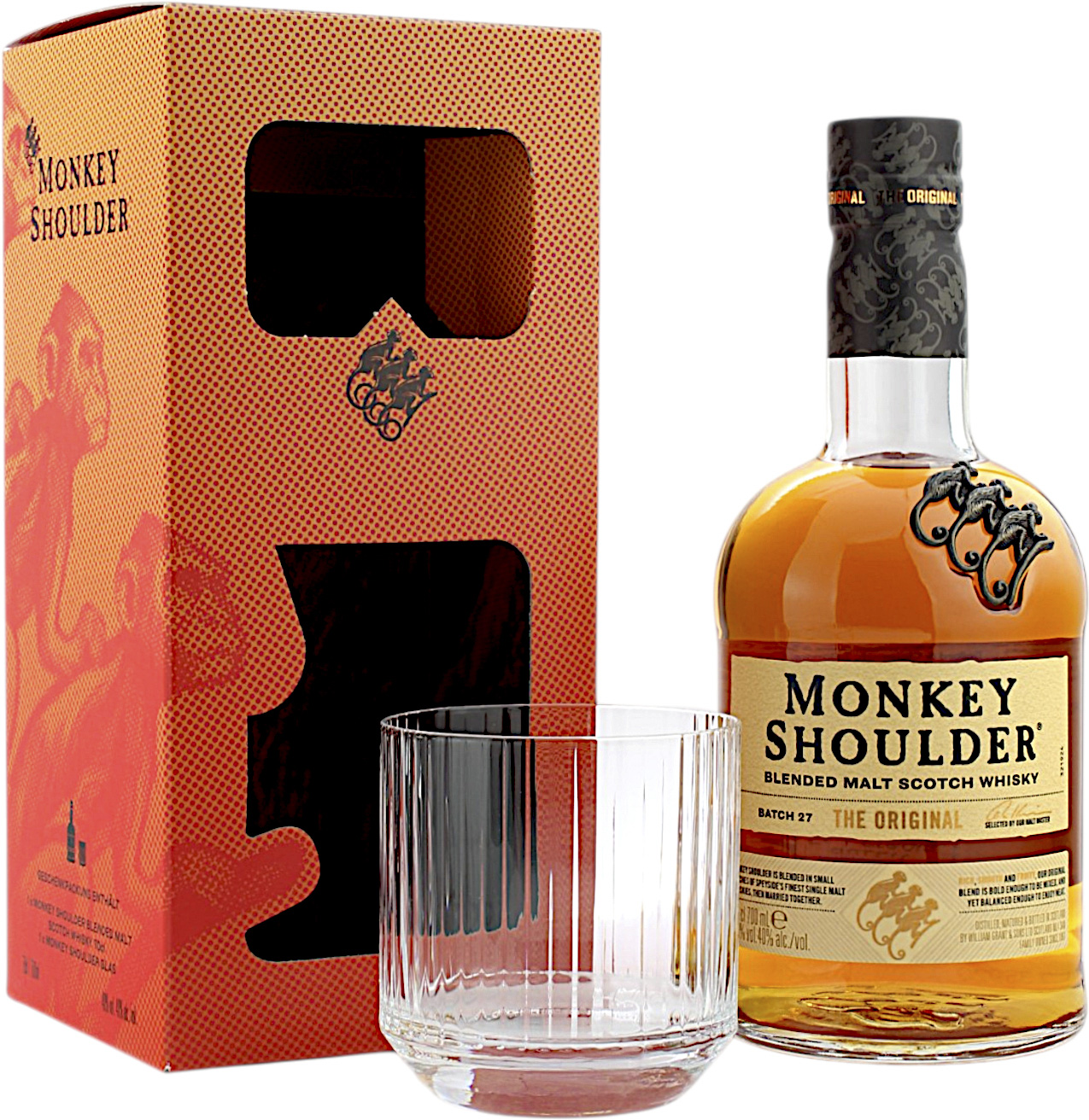 Monkey Shoulder Geschenkset mit Shoulder-Glas 40.0% 0,7l