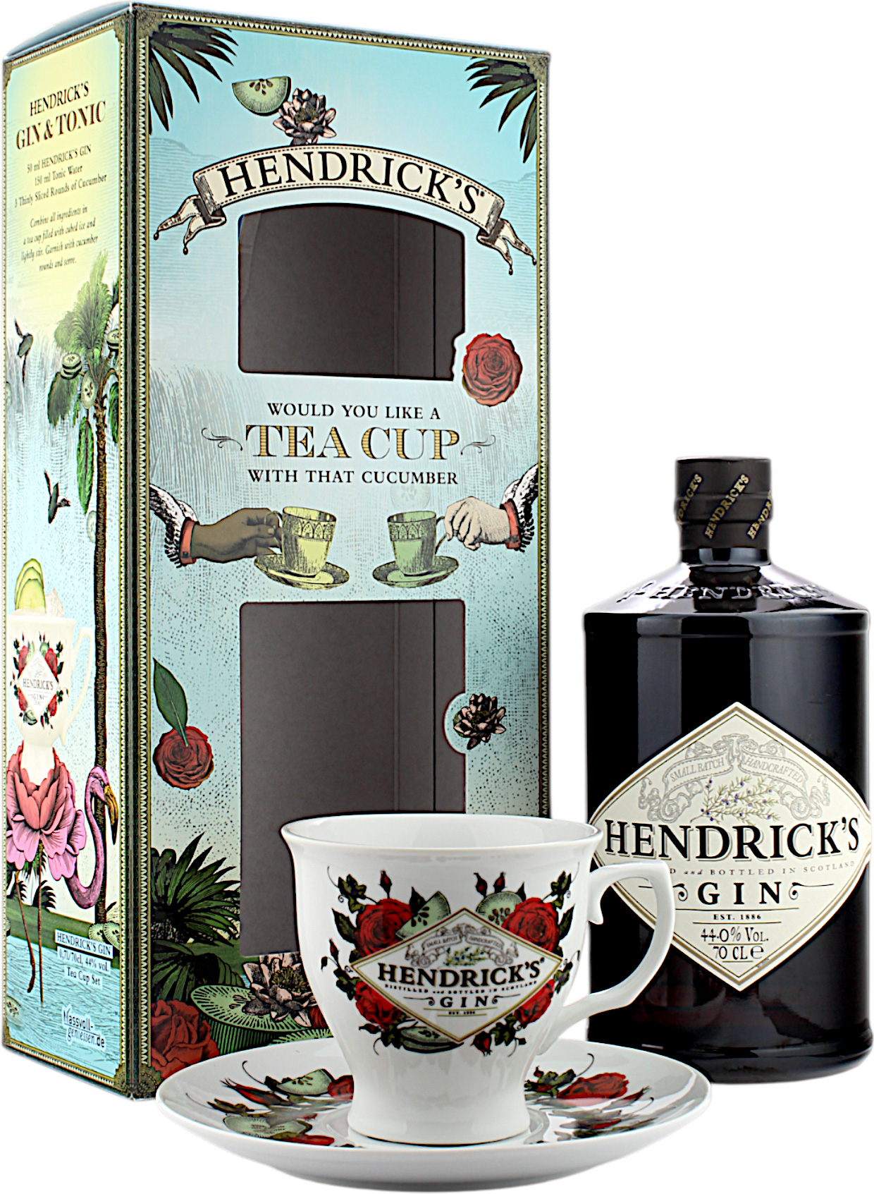 Hendricks Gin im Geschenkset Tea Cup 44.0% 0,7l