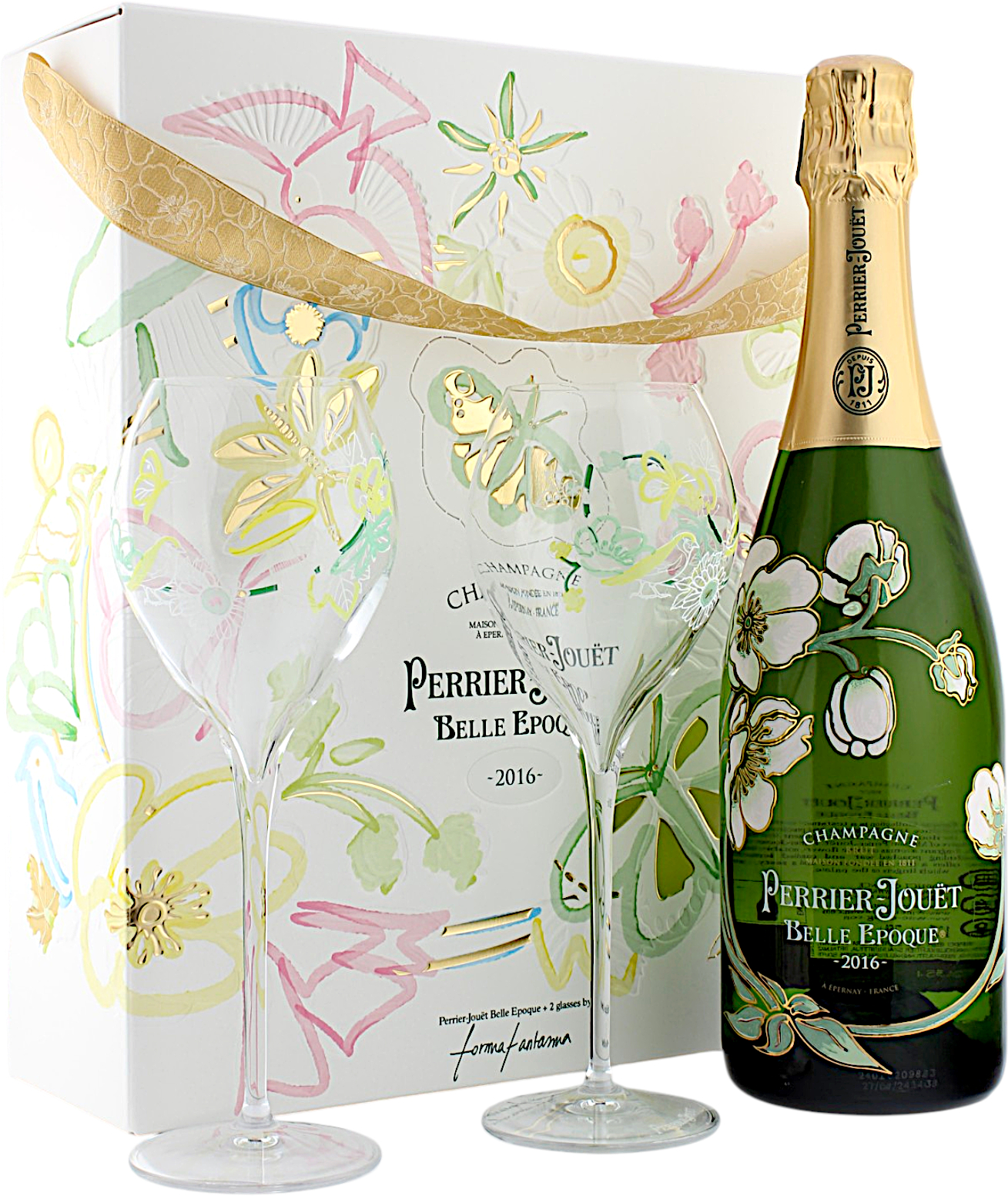 Perrier Jouët Belle Epoque 2016 in Geschenkset mit 2 Gläser 12.5% 0,75l