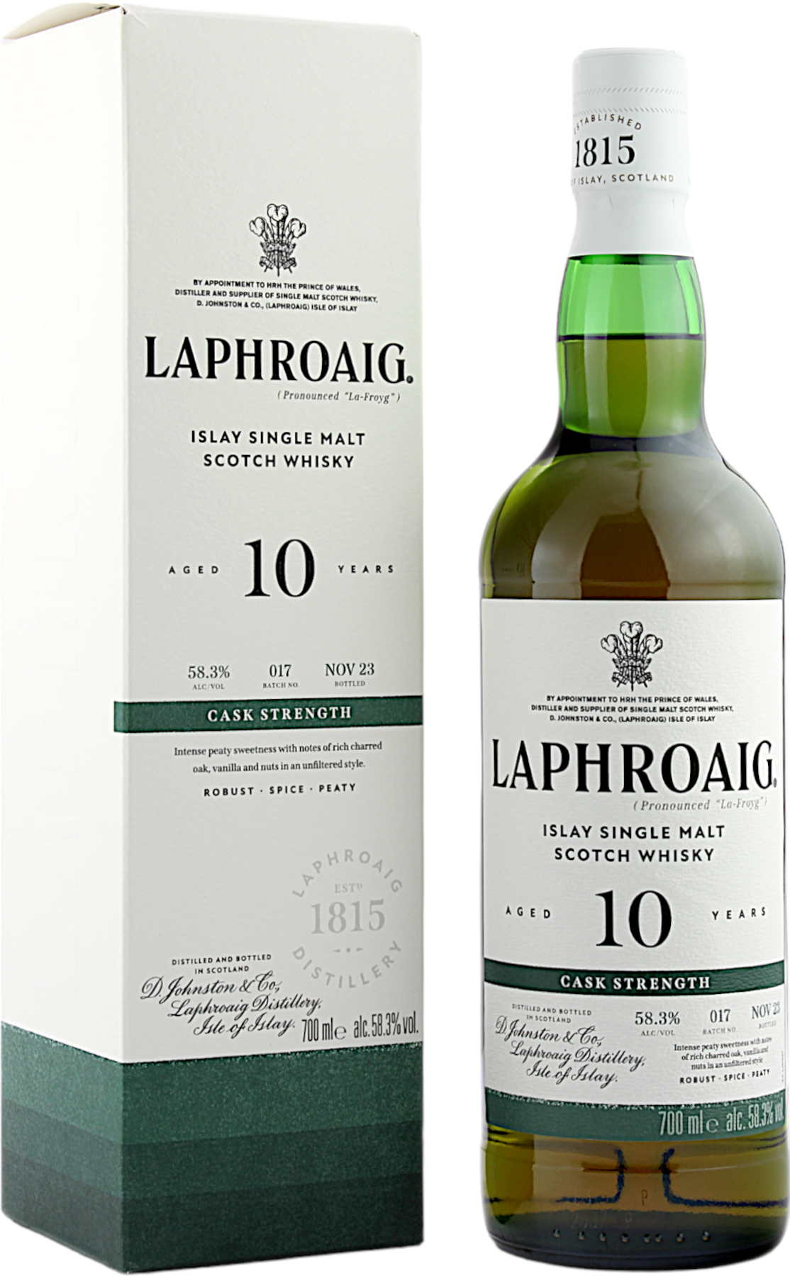 Ohne Umverpackung Laphroaig 10 Jahre Cask Strength Batch 17 2023 58.3% 0,7l