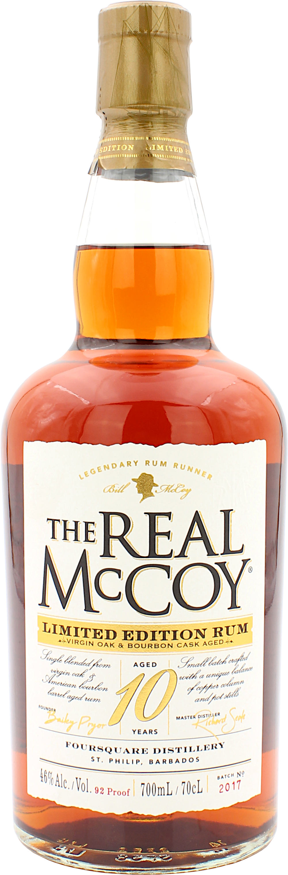 The Real McCoy Rum 10 Jahre Limited Edition Virgin Oak Cask 46.0% 0,7l
