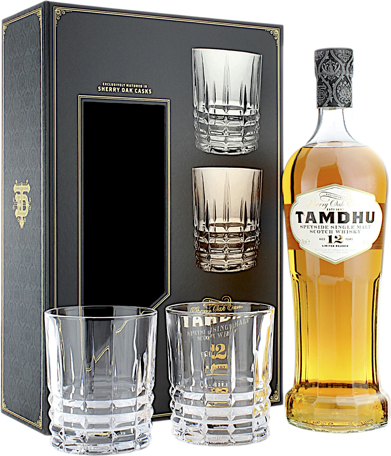 Tamdhu Sherry Cask 12 Jahre Geschenkset mit 2 Gläsern 43.0% 0,7l