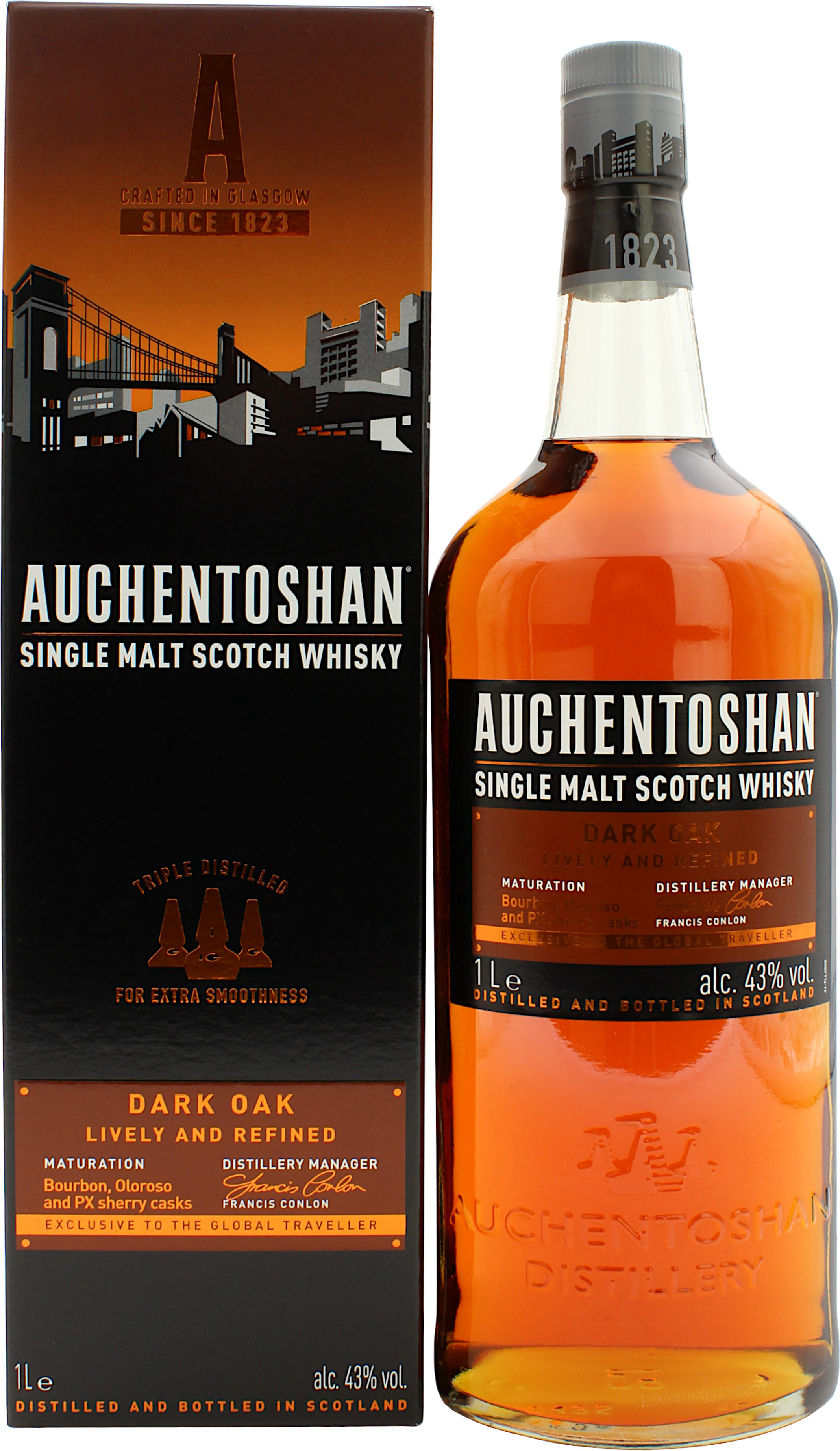 Auchentoshan Dark Oak 43.0% 1 Liter