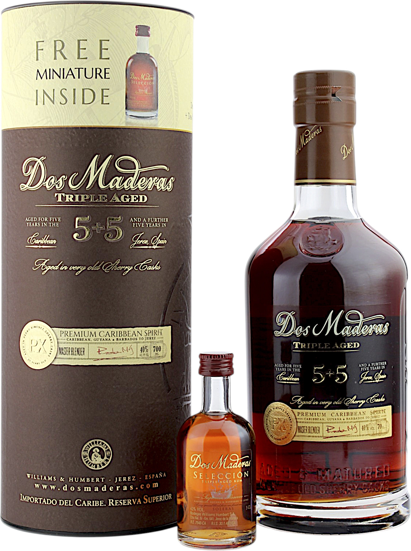 Dos Maderas PX 5+5 Geschenkset mit Miniatur 40.0% 0,75l